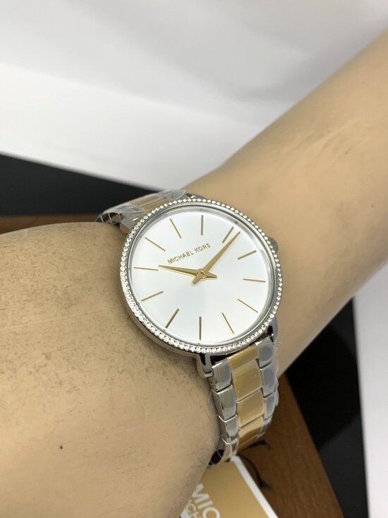 Michael Kors Womens Watch MK1041 Quartz White Dial Two Tone Stainless Steel 32mm main image 14